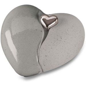 Grote Keramische Hart Dieren Urn Grey (3.8 liter)