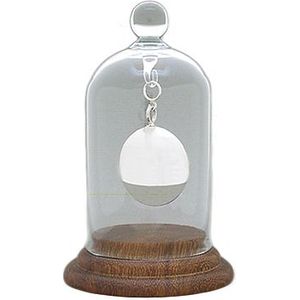 Glazen Stolpje - Houten Voet - Assieraad Houder - Zilver Hangeroog