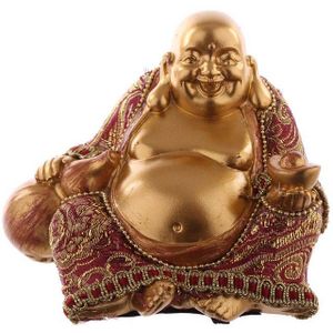 Beklede Happy Boeddha Mini Urn Shiny Gold (0.15 liter)