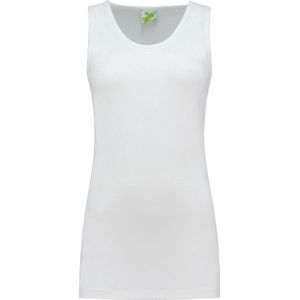 L&S1270 - Tanktop - White - 95% Cotton 5% Elasthan - Langere Lengte