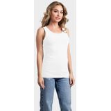 L&S - Sport Singlet - Wit - Mouwloos Shirtje - Katoen/Elastaan