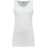 L&S - Sport Singlet - Wit - Mouwloos Shirtje - Katoen/Elastaan