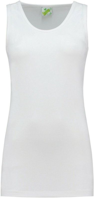 L&S - Sport Singlet - Wit - Mouwloos Shirtje - Katoen/Elastaan