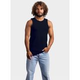 Lemon & Soda Sport Singlet - Donkerblauw - Mouwloos Shirtje - Katoen/Elastaan - Ademend