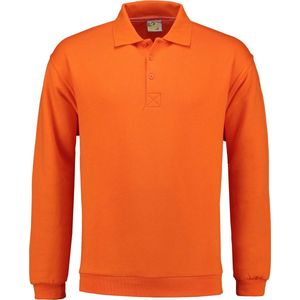 L&S3210 - Polosweater - Oranje - 65% Cotton - 35% Polyester