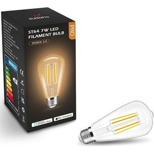 Zigbee Led Lamp | E27 | Edison ST64 | White Ambiance | Helder | 7W | Gledopto