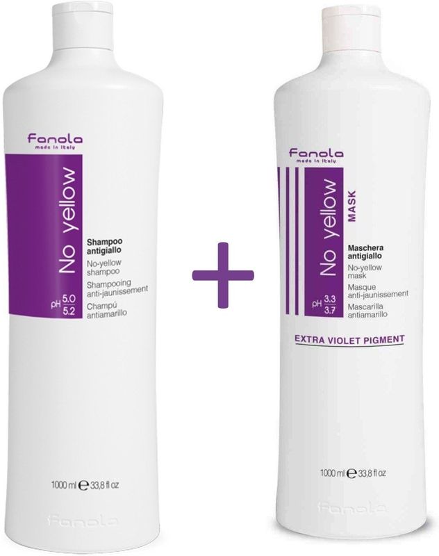 Fanola - No Yellow - Shampoo en Masker Set - 2x1000ml