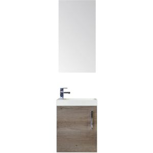 Sanicare Q40 toiletmeubel met spiegel 40 cm truffel