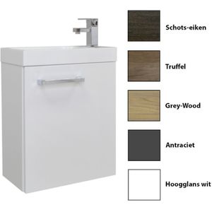 Sanicare Q40 toiletmeubel met spiegel 40 cm grey-wood