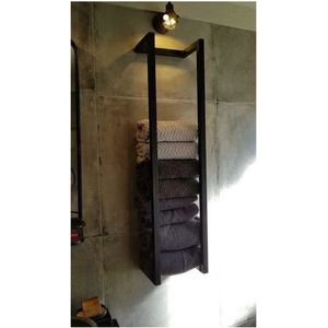 Saniclear - Handdoekenrek - Mat Zwart - Industrieel 95x25x20cm