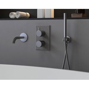 Saniclear Iron inbouw badkraan verouderd ijzer - gunmetal