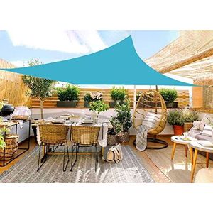 Zonnezeil Waterdichte Kaarsenparasol Met Fixeerkit, Rechthoekige Parasol For Patio, Stoffen Scherm, 98% Blok UV, Solar Refuge, Luifel (Color : Sky Blue, Size : 4x5m)