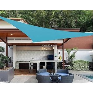 Zonnezeil Zonnebrandcrème Zonnescherm Luifel, 98% UV-blok, Driehoek Zonnescherm Zeil Waterdicht Met Bevestigingsset, Voor Buiten Patio Tuin Yard Pool Carport (Color : Sky blue, Size : 2x2x2m)