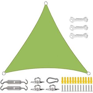 Zonnezeil Zonneschermzeil Met Bevestigingsset, Driehoekige Luifel Stoffen Doek Scherm, Waterdicht Doorlatend En UV-bestendig, Carport Terras Buiten (Color : Green, Size : 4x4x4m)