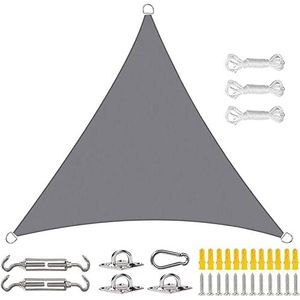 Zonnezeil Zonnescherm Zeil Driehoek Luifel Stof Doek Scherm, Waterdicht Permeabel & UV-bestendig, Carport Patio Buiten (Color : Gray, Size : 3x3x3m)