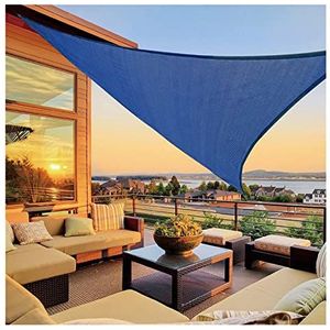 Zonnescherm zeil patio zonnescherm zeil luifel met bevestigingsset, driehoek schaduwdoek blok zonnescherm stof - buitenhoes luifel beschutting voor achtertuin tuin tuin tuin (kleur: blauw, maat: 2 x 2