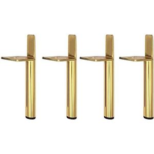 Dining Table Legs Furniture Legs Metal Table Legs Round Furniture Support Feet, for CabinetTable Bed Armchair, with Mounting Screws-4 Pieces (Color : Gold, Size : 15cm) (Color : Gold) (Color : Svar