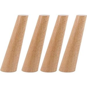 Dining Table Legs Furniture Legs Solid Wood Furniture Feet, Tapered Sofa Replacement Legs, with Mounting Screws-4 Pieces (Color : Oblique Cone, Size : 8cm) (Color : Oblique Cone) (Color : Straight Co
