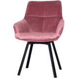 Giga Meubel - Stoel Velvet Roze - Draaibaar - 58x61x86cm - Shannon