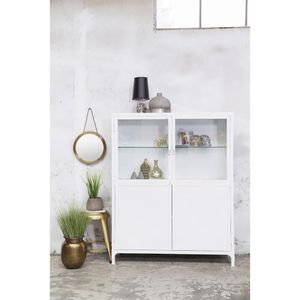 Vitrinekast Iris Wit - Metaal/Glas - Giga Meubel - 150x120cm