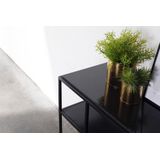 Sidetable Zwart - Marmer & Metaal - 100x38x80cm - Sidetable Aurelia - Giga Meubel