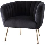 Fauteuil Amy Velvet Zwart - Giga Meubel