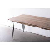 Boomstam Tafel Hairpin 240cm Naturel - Acaciahout/Metaal - Giga Meubel