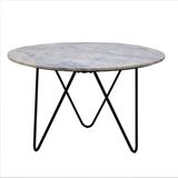 Eettafel Coco Marmer Wit Rond 125cm - IJzer/Marmer - Giga Meubel