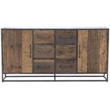 Dressoir Lio 180cm Bruin - Gerecycled Hout/Metaal - Giga Meubel