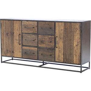 Dressoir Lio 180cm Bruin - Gerecycled Hout/Metaal - Giga Meubel