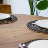 Eettafel Eljero Bruin Rond Ø130cm - IJzer/Mangohout - Giga Meubel