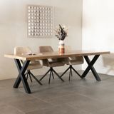 Eettafel Duncan 200cm Naturel - Mangohout/Metaal - Giga Meubel