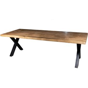 Eettafel Duncan 300cm Naturel - Mangohout/Metaal - Giga Meubel