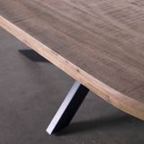 Eettafel Barn Ovaal Mangohout 240cm Naturel - Mangohout/Metaal - Giga Meubel