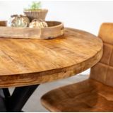 Eettafel Thijs Rond Mangohout Ø150cm Naturel - Hout/Mangohout - Giga Meubel