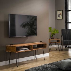 GM Tv-meubel Quadro Naturel - Acaciahout/Metaal - 45x110cm