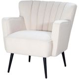 Giga Meubel - Fauteuil Wit - Teddy Stof - Fauteuil Fonz