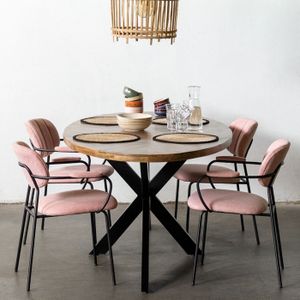 Eettafel Ovaal - Visgraat - Mangohout - 200cm - Tafel Max - Giga Meubel