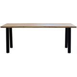 Boomstamtafel Lars 240cm Acaciahout Naturel - Acaciahout/Metaal - Giga Meubel