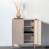 Lockerkast Taupe - Metaal - 2 Deuren - 85x40x110cm - Kast Pip - Giga Meubel