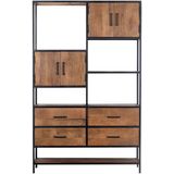 Wandkast Brandy Bruin - Mangohout/Metaal - Giga Meubel - 190x120cm