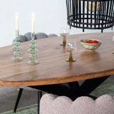 Eettafel Kim Ovaal 160cm Naturel - Acaciahout/Metaal - Giga Meubel