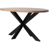 Eettafel Kim Ovaal 160cm Naturel - Acaciahout/Metaal - Giga Meubel