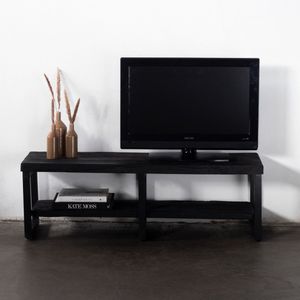 Tv-meubel Pure Zwart 160cm - IJzer/Gerecycled Hout - Giga Meubel