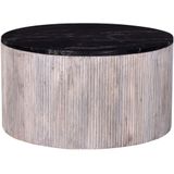 Salontafel Marmer - Zwart - Rond - 70cm - Tafel Glitzie - Giga Meubel