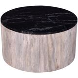 Salontafel Marmer - Zwart - Rond - 70cm - Tafel Glitzie - Giga Meubel