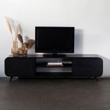 Giga Meubel - Tv-meubel Zwart Metaal - 2-lades - 200x45x50cm - Retro