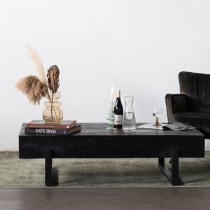 Salontafel New Vintage Zwart 140cm - Acaciahout/Metaal - Giga Meubel