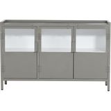 Giga Meubel - Industrieel Dressoir Glas Stone|Wit - Metaal