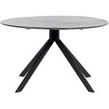 Eettafel Batti Zwart Rond 130cm - Mangohout/Metaal - Giga Meubel